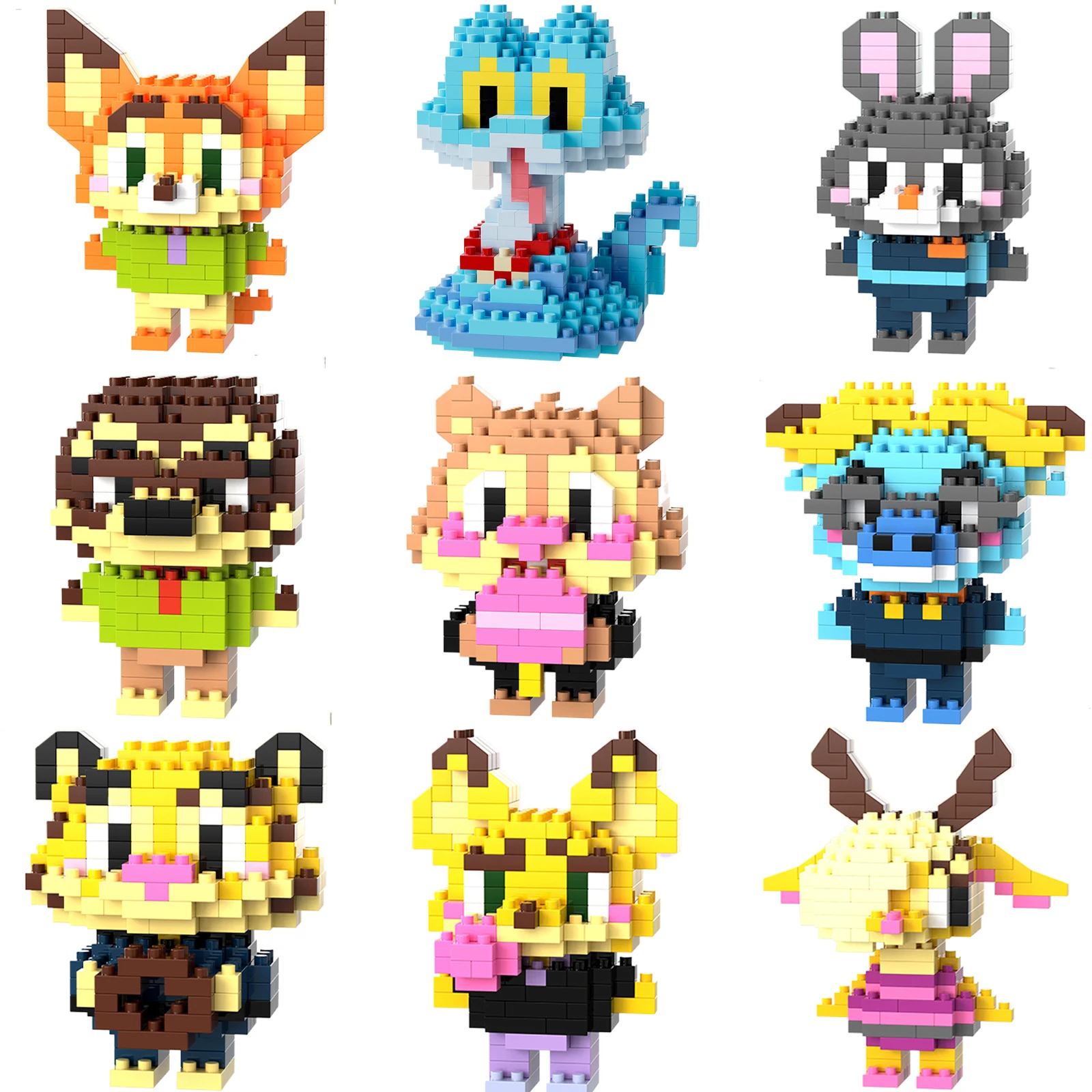 Disney Zootopia Bausteine Judy Hopps Nick Wilde figur Gary De'Snake Blöcke Cartoon Charakter Modell Spielzeug für Kinder Geschenk
