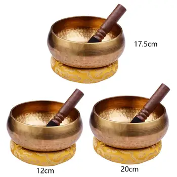 Regali unici tibetani accessori per la meditazione artigianale in metallo Set di campane tibetane ciotola per cantare Nepal per il relax decorazione domestica Yoga 1