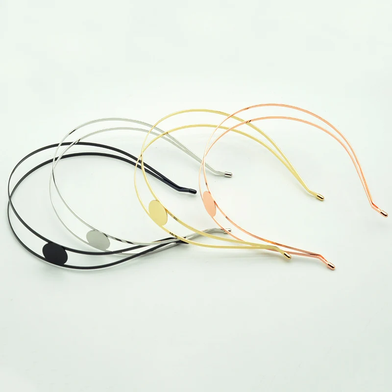 5PCS 3mm Double Wire Hair Headbands for Women Girls Two Circles