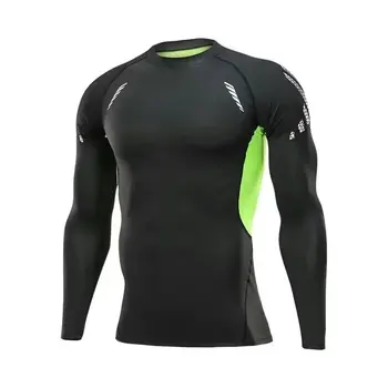 Abbigliamento da uomo aderente a maniche lunghe ad asciugatura rapida, traspirante ed elastico, base sportiva, basket, allenamento di atletica leggera