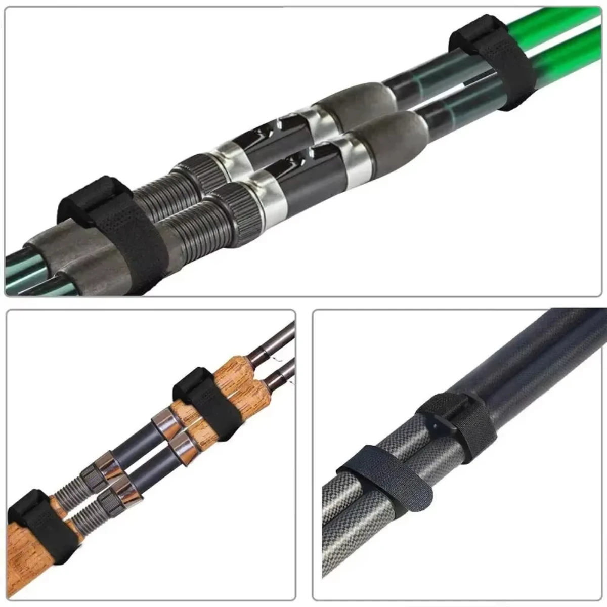 Adjustable Black Velcro Nylon Cable Straps with Self-Adhesive Hook and Loop Fastener