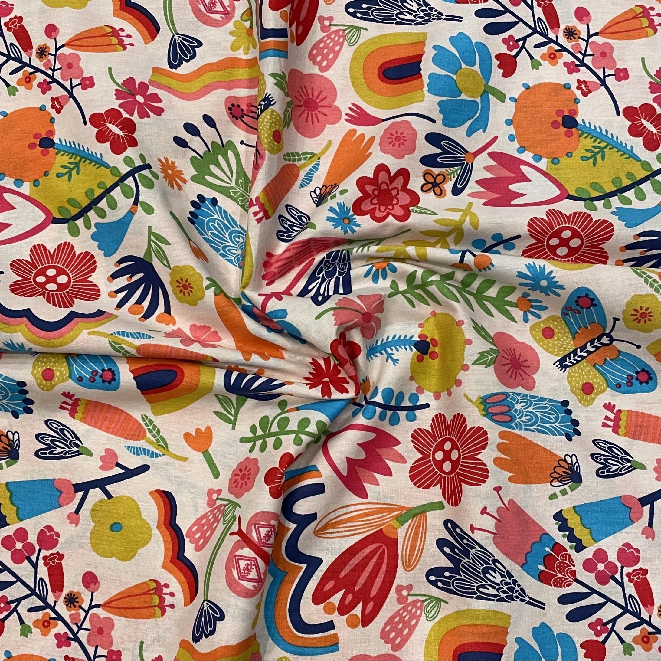 50*145cm Rainbow Flower 100% Cotton Printed Fabric for Hand Sewing Fabric Patchwork Children's Dresses and Skirts DlY cotton fabric