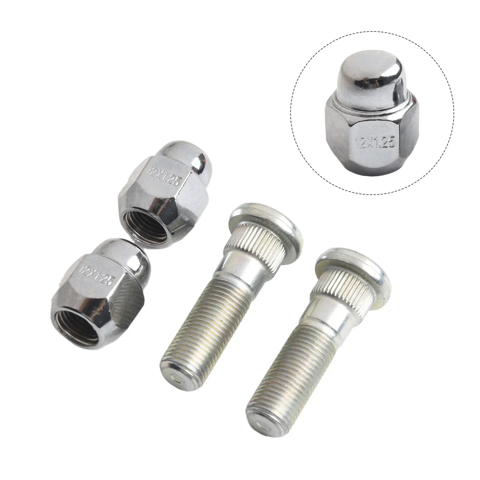 4Pcs Wheel Hub Bolt Stud Nut SET ​For Forester 2009- 28171AJ000 28365FE001 Car Accessories Steel Stud & Nut Set