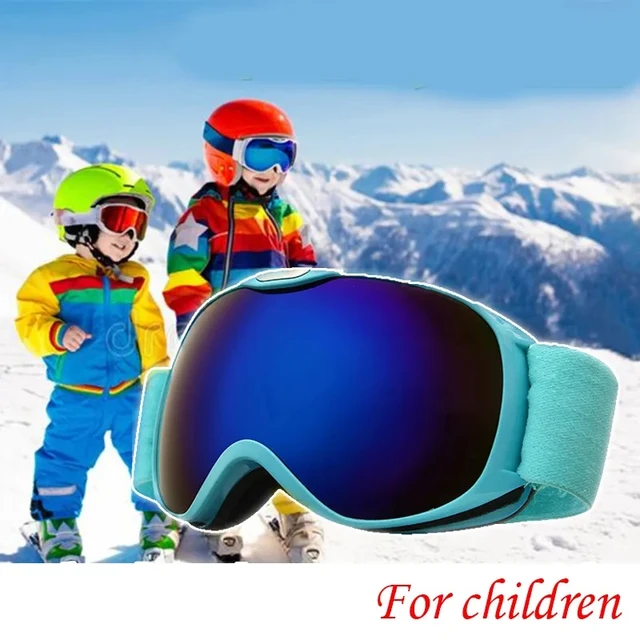 Gafas de esquí antiniebla para niños de 4 a 14 años, protección UV, lente  de doble