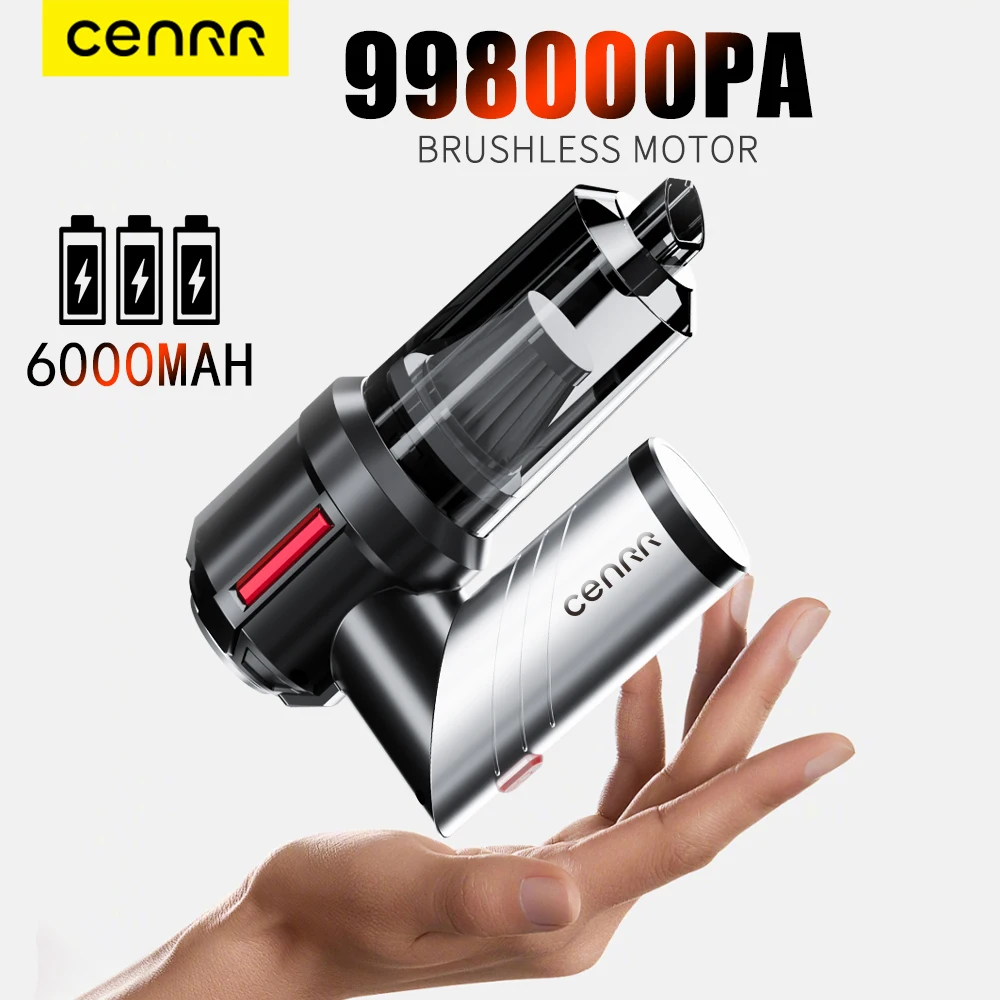 CENRR Car Vacuum Cleaner Mini 998000PA Powerful Cordless Portable Vacuum thumbnail 7
