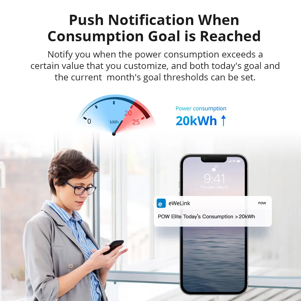 SONOFF Pow R3 20A WiFi Switch Power Consumption Measurement WiFi Power Switch Smart Wifi Controller Works with Alexa