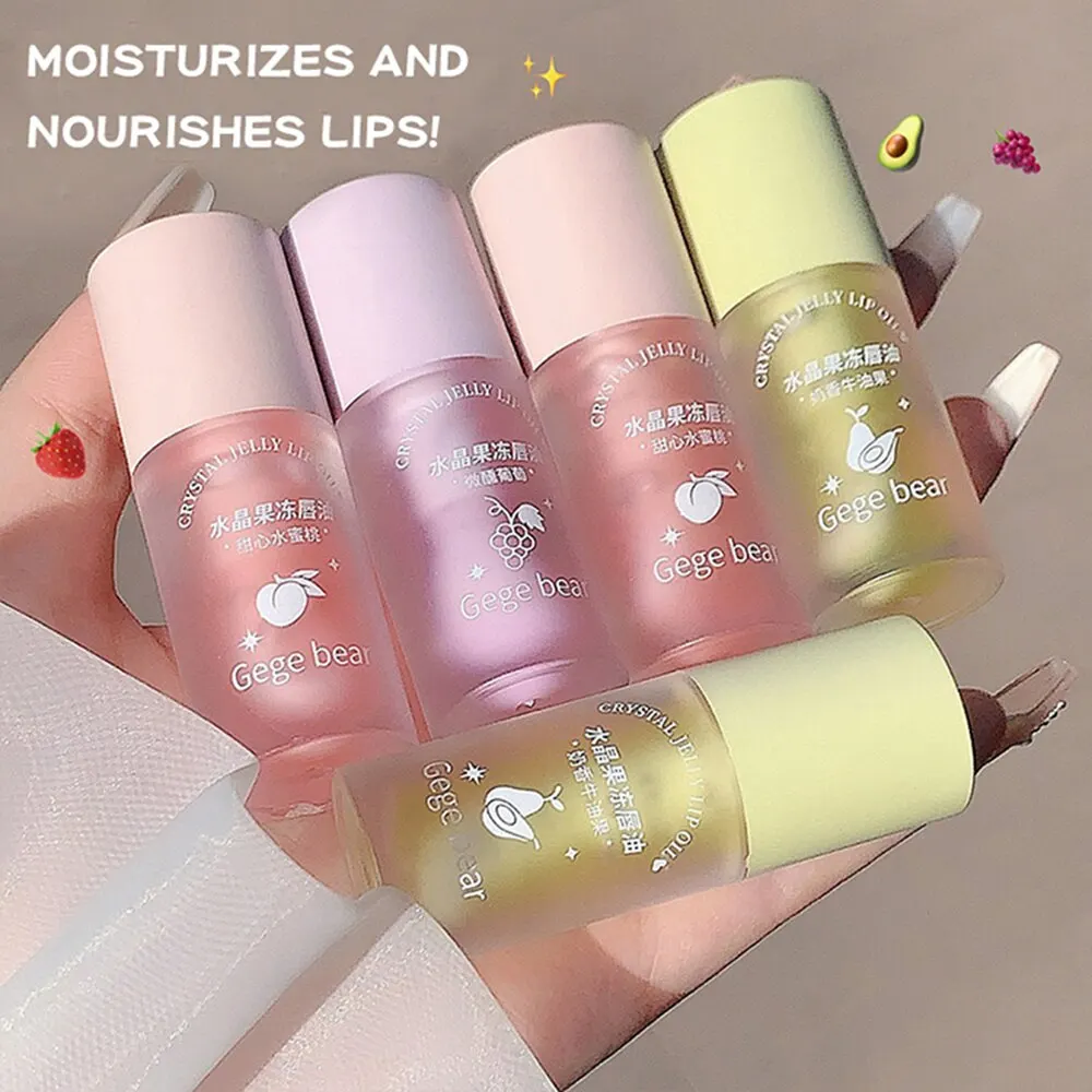 Gege Bear Crystal Jelly Fruit Lip Oil Peach Grape Avacado Hydrating Moisturizing Nourishing And Lightening Lips Line 2