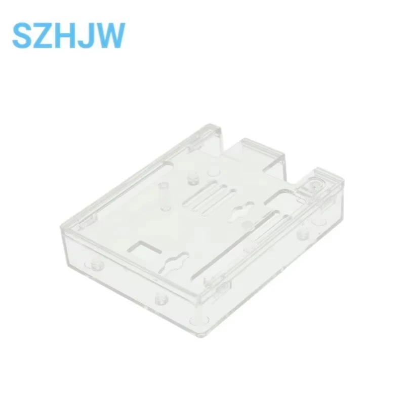 Sleek Black ABS Plastic Electronics Enclosure with Transparent Lid
