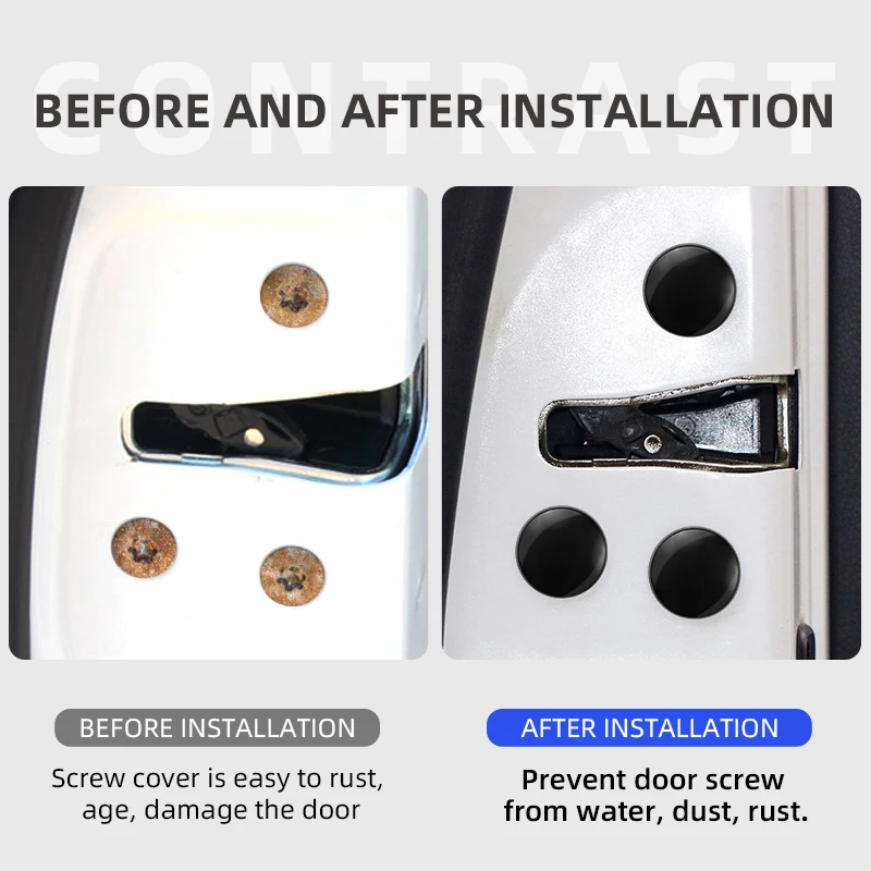 12pcs Universal Car Door Lock Screw Protector Cover Accessories