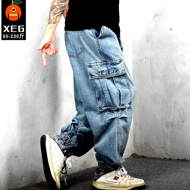 Ecko-pantalones vaqueros de Hip-Hop para hombre, ropa de calle holgada y talla grande, S-5XL, novedad de _ - AliExpress Mobile