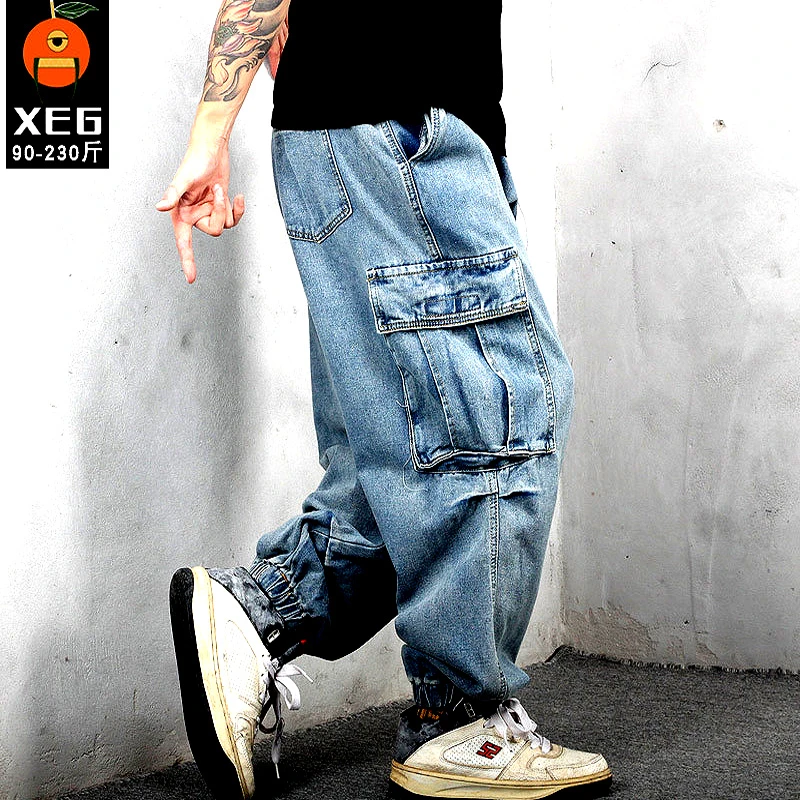 Ecko pantalones vaqueros de Hip Hop para hombre, ropa de calle holgada, de talla grande, para motorista, novedad 2022, S 5XL|Pantalones vaqueros| - AliExpress