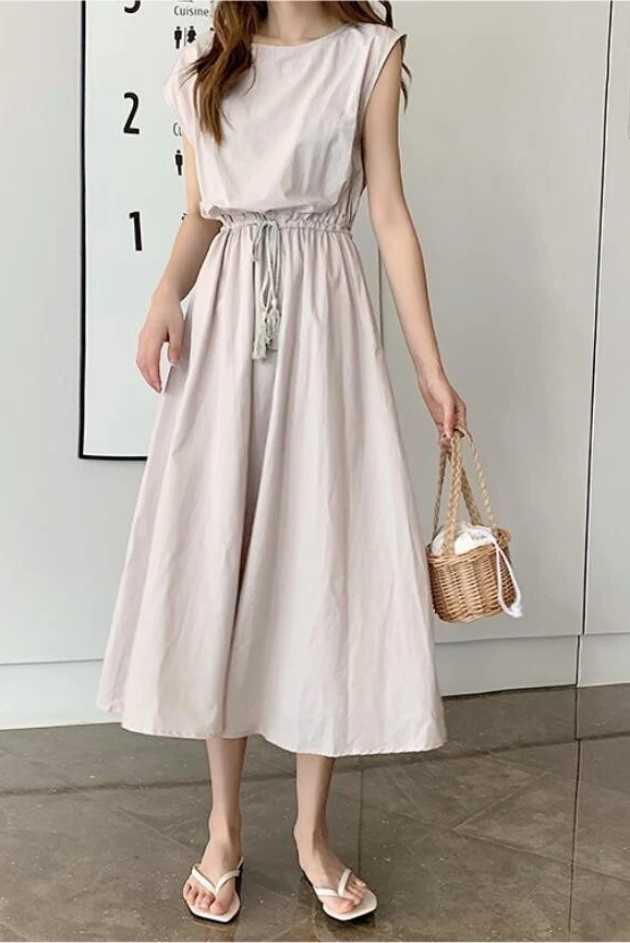 mid length linen dress