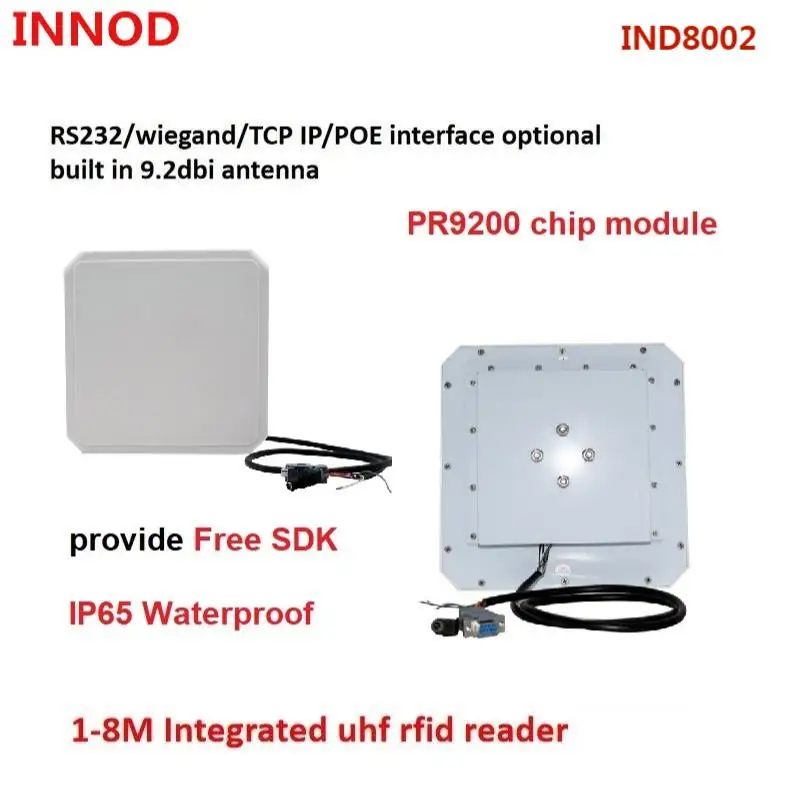 

1-8meters IP67 waterproof middle long range integrated uhf circular antenna passive rfid reader with TTL Uart RS232 Wiegand26