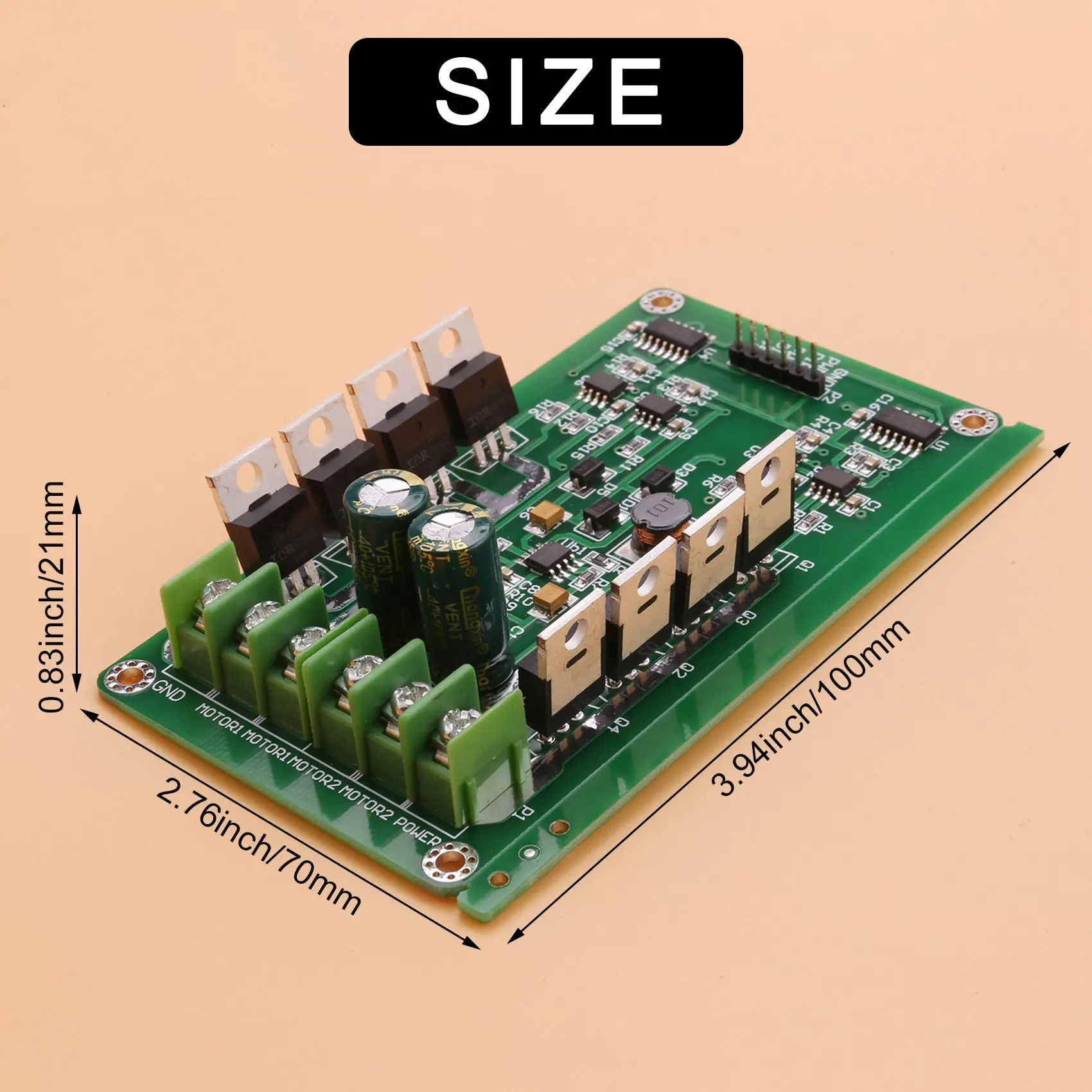 H-Bridge DC 듀얼 모터 드라이버 PWM 모듈, DC 3  36V, 15A 피크 30A, IRF3205, 아두이노 로봇 스마트 카용 고전력 제어 보드