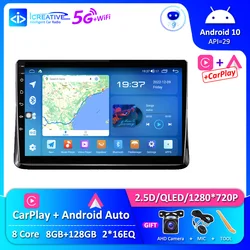 10 Inch Car Radio Android 12 For Toyota Noah R80 Esquire Voxy 2014 - 2020 GPS Multimedia Player Stereo CarPlay QLED No 2din DVD