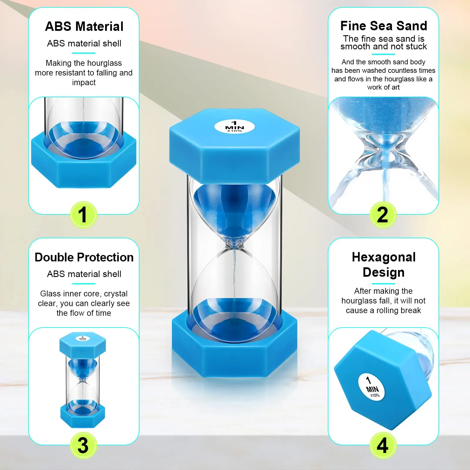 5 Minutes Colorful Hourglass Kitchen Timer Children's Toys Creative Sandglass Student Homework Sand Clock Gifts Home Decorations 4