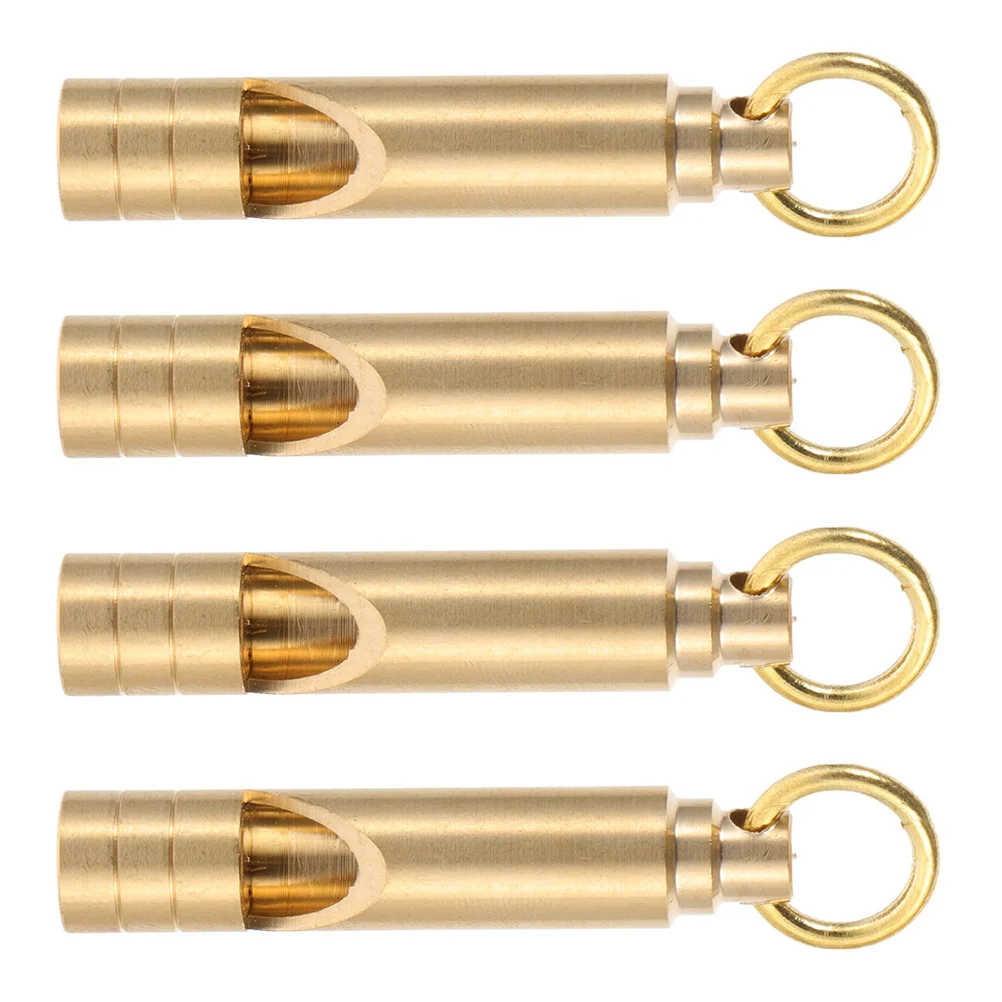 

Vintage Brass Whistle Hiking Emergency Whistles Keychain Pendant Portable Mountain Climbing Gadget Car