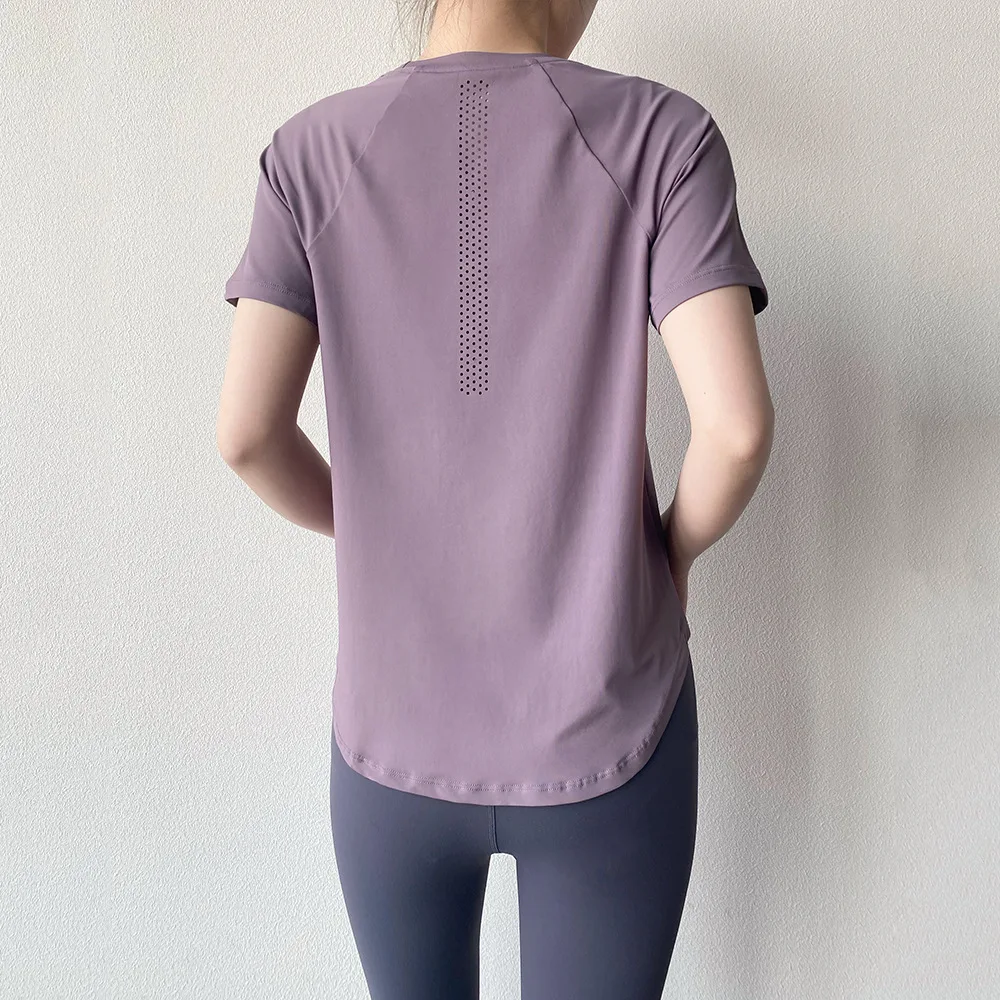 Yoga Top Sports T Shirt Yoga Shirt Sports Shirt Sportswear Woman Gym Yoga Clothes Women T-Shirt Short Sleeve Quick Dry Fitness Top Breathable Running Shirt Yoga Wear