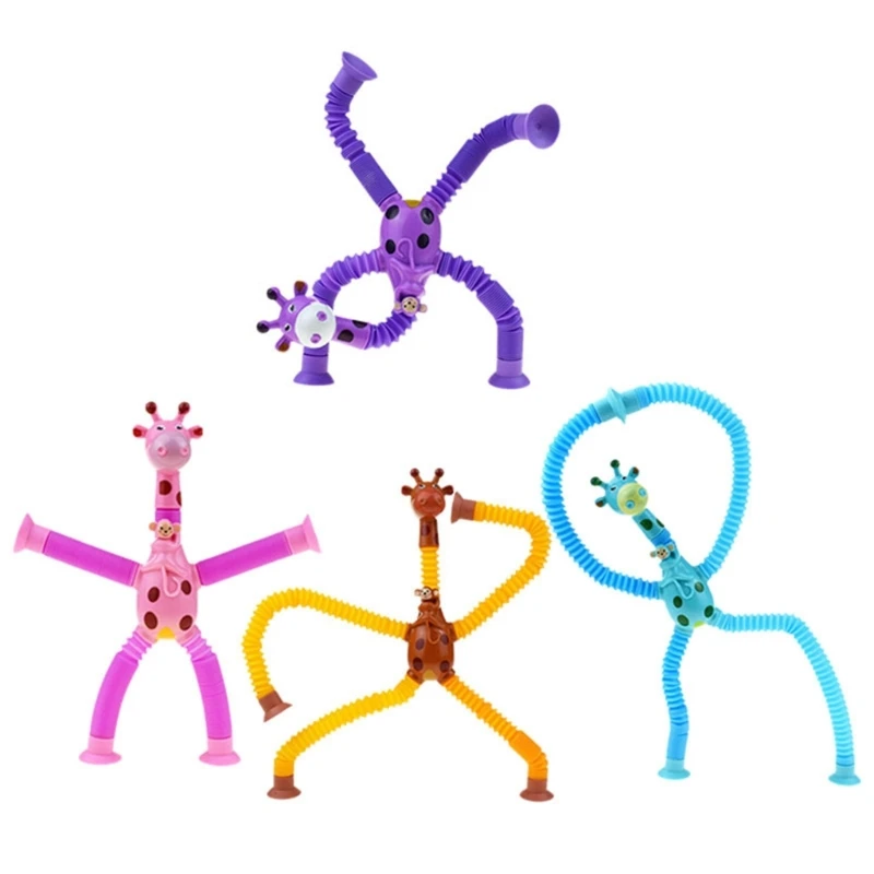 

Stress Reliever Toy Novel Giraffe Suction Cup Toy Telescopic Entertainment Toy