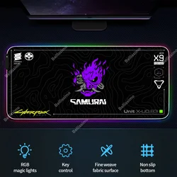 RGB Gaming Cyberpunk XXL LED Mouse Pad - Ghost Head Design, WOW Backlit Deskmat - RGB300x600x3mm (RGB - 04)