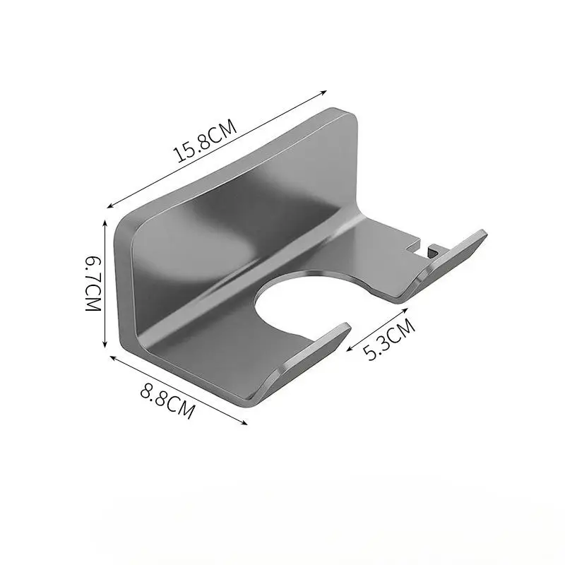 Hair Dryer Holder 1pc Wall-Mounted Perforation-Free Multi-Functional Bathroom Storage Rack