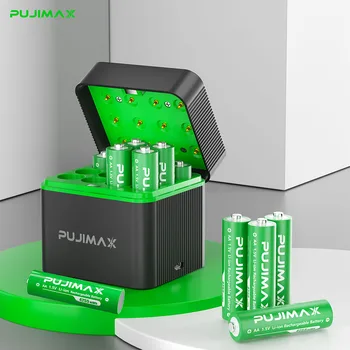  PUJIMAX AA 4255mWh Rechargeable Charging Case Charger For Batteries 1.5V lithium batteries Constant-Voltage Charger 1