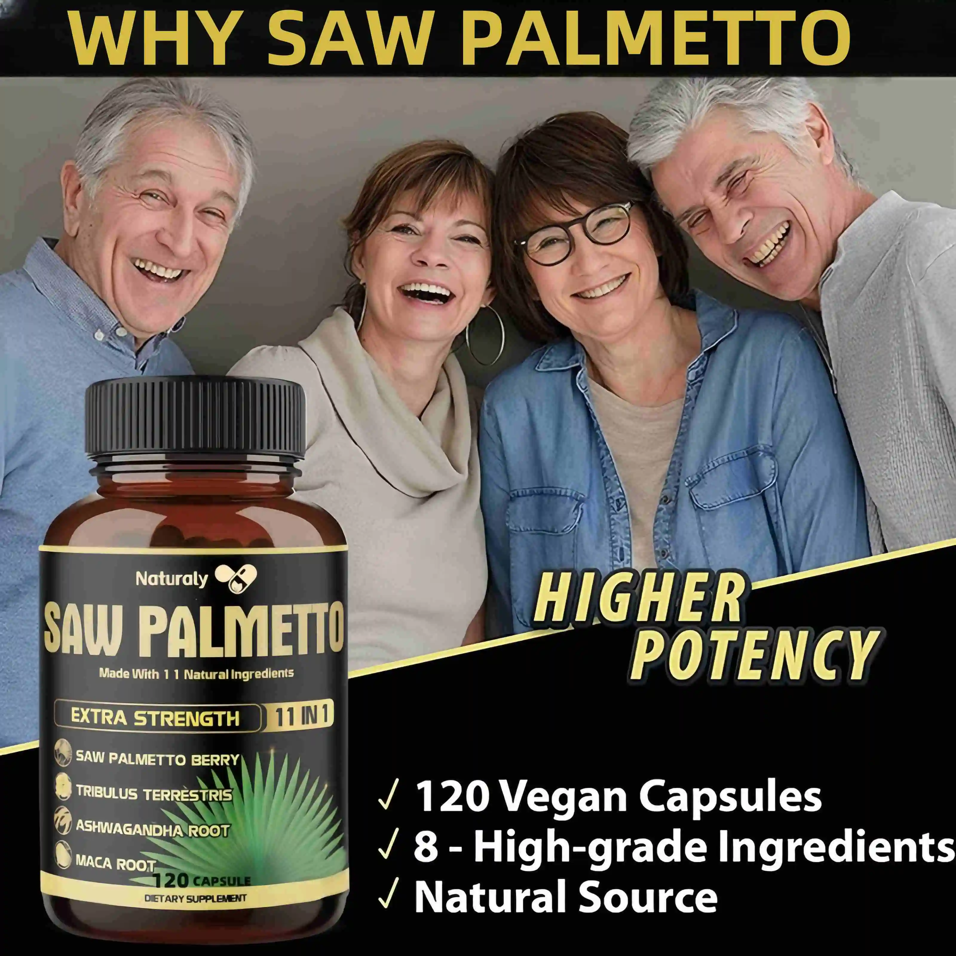 Saw Palm Extract Prostate Health Non GMO Gluten Free Formula