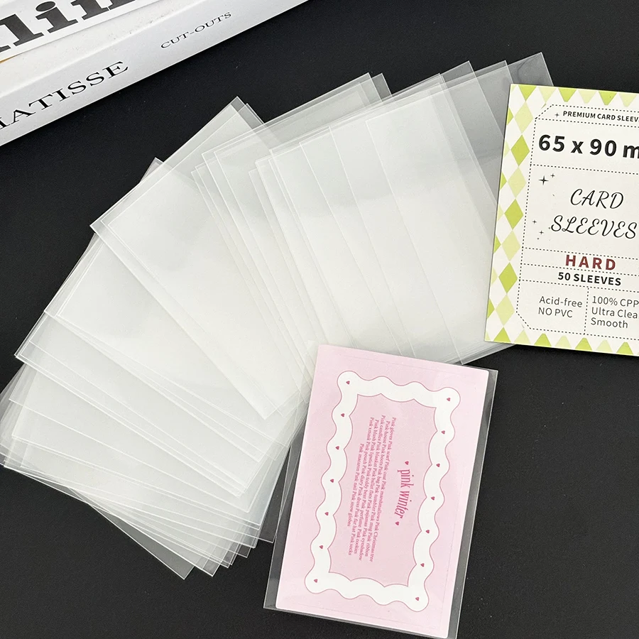 SKYSONIC Kpop Card Sleeves Multi Size Clear Holder For Holo Postcards Top Load Film Photocard Game Cards Protector 50pcs card holder photo card holder card protector idol card protector postcard holder