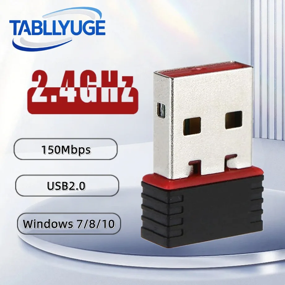 미니 USB WiFi 무선 어댑터 150Mbps 무선 네트워크 카드 USB WiFi 동글 어댑터, PC 노트북 Windows용 단일 밴드 2.4GHz