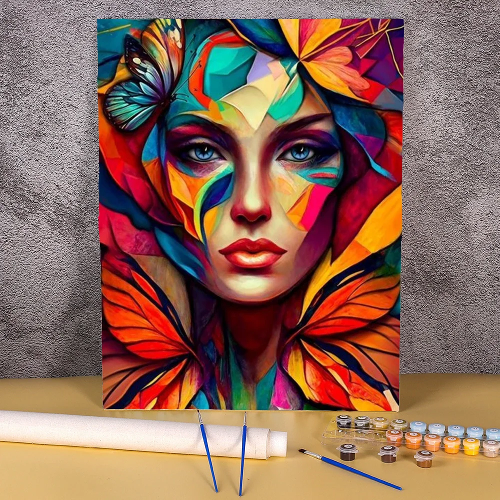 painting-by-numbers-acrylic-butterfly-woman-greasepaint-picture-diy