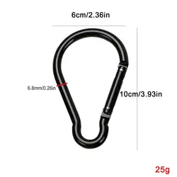 Sleek Black Aluminum Alloy Gourd - Shaped Carabiner Clip - Lightweight & Non - Locking (Black)