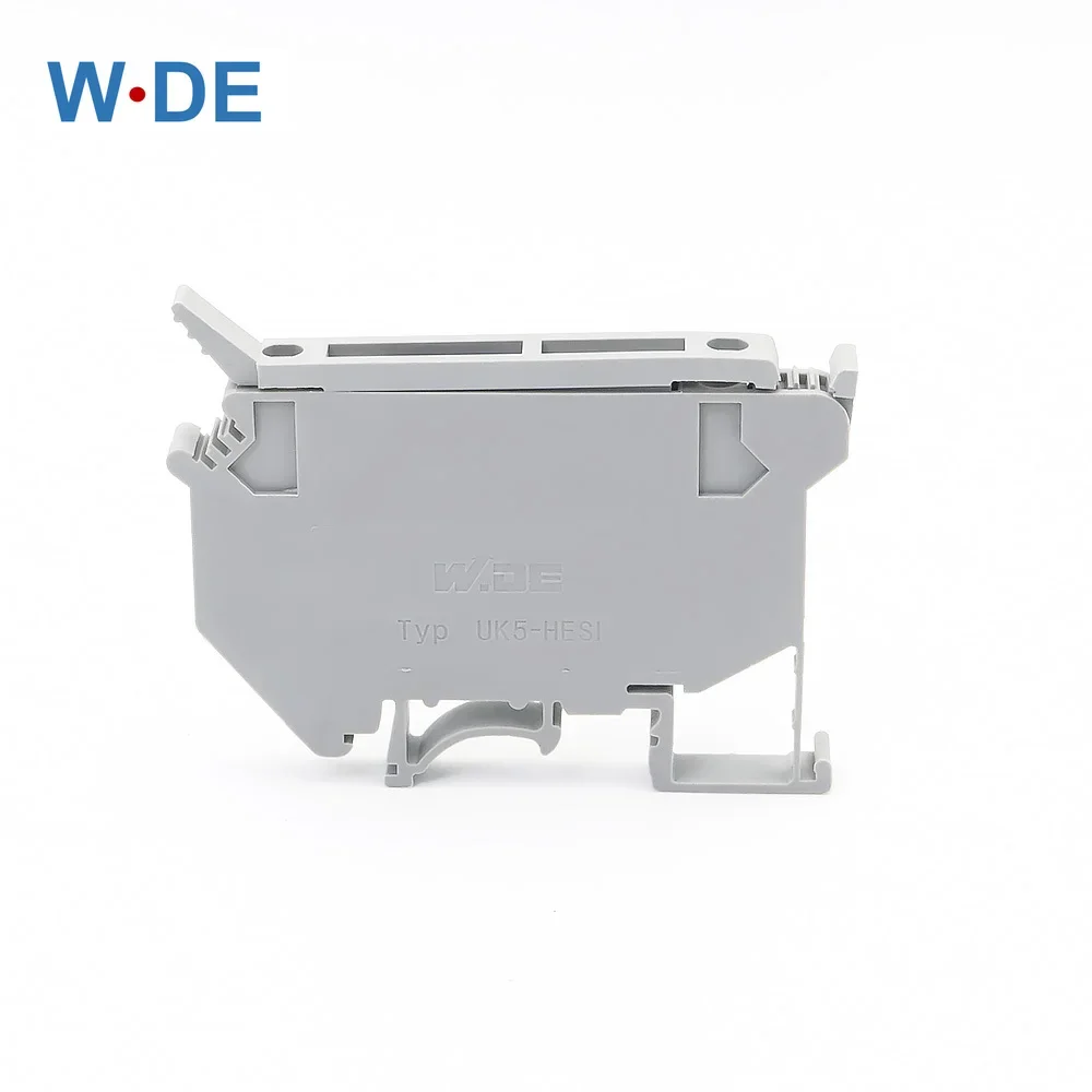 Din Rail Fuse Terminal Blocks Gray UK5-HESI Connector Screw Type 10Pcs UK5-HESILED Screw Fuse Holder Wire Conductor