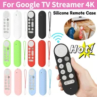 Silicone Remote Case Anti-Slip Protective Controller Sleeve Skin TV Remote Control Case Remote Cover for Google TV Streamer 4K 1