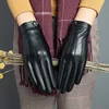 Sheepskin Natural Gloves Women's Genuine Leather Wrist Warmer Cycling Driving Winter Warm Luva Fleece Lining Fashion Accessories 2