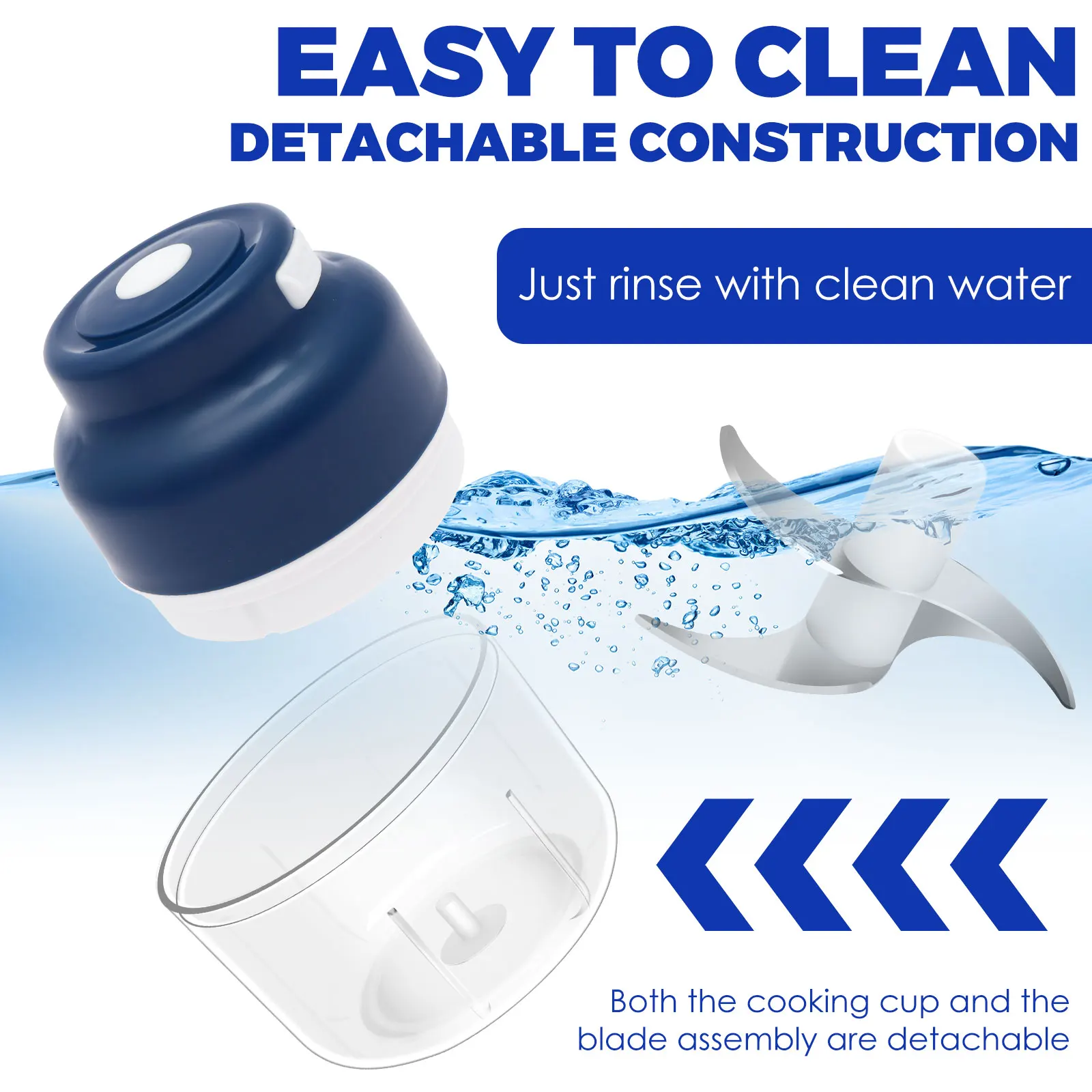 Electric Garlic Chopper 23W 5V Portable Veggie Chopper Garlic Grinder Masher Cordless Food Processor for Home Kitchen