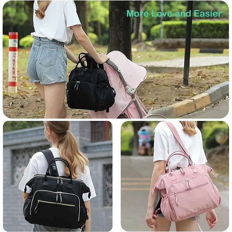 Mommy Diaper Stroller Hanging Bag Mother Large Capacity Nappy Backpacks With Changing Mat Convenient Baby Nursing Bags_voghion.com