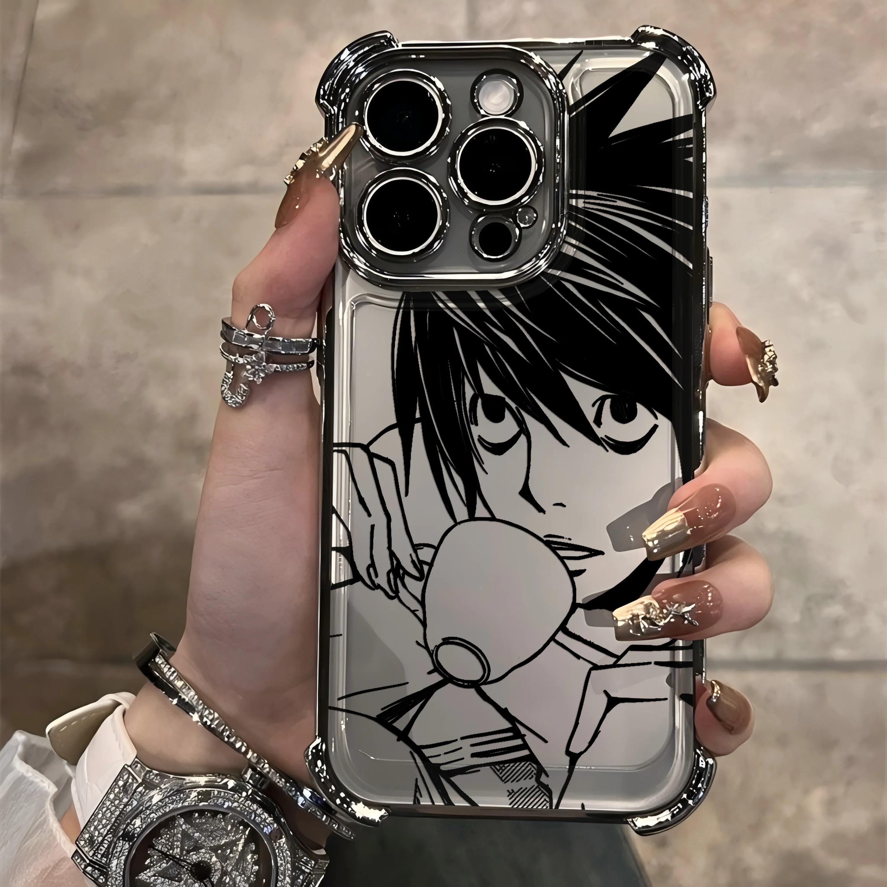 Death Note Plating Phone Case with Anti-Fall Airbag Protection
