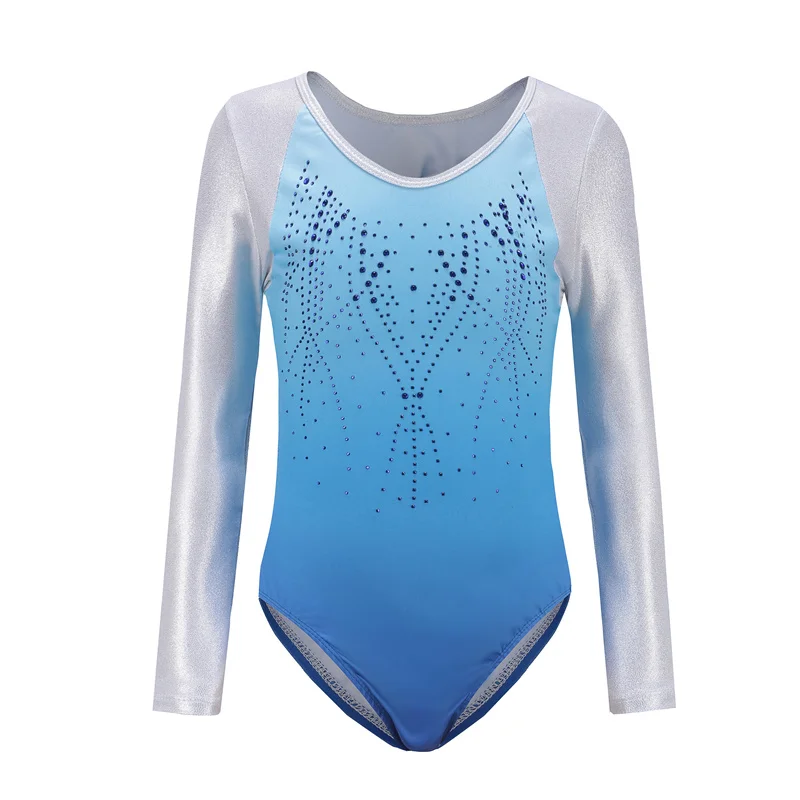 

Hot Sale New Coming High Quality Spandex Kids Girls Children Gradient Long Sleeve Rhythmic Gymnastics Wear Leotards