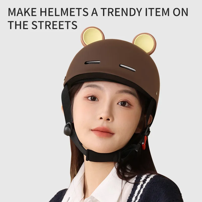 AD motorcycle helmet cute cartoon half helmet unisex sports
