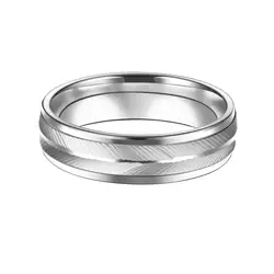 Men's Carved Stainless Steel Silver Ring - Elegant Engagement & Wedding Band Jewelry - 10 (Silver Color)