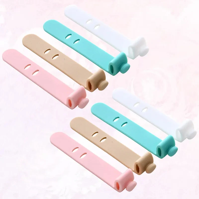 4/8/12/24Pcs USB 충전 코드용 유연한 실리콘 케이블 클립 전원 케이블 데스크탑 깔끔한 코드 관리 케이블 와인더 코드