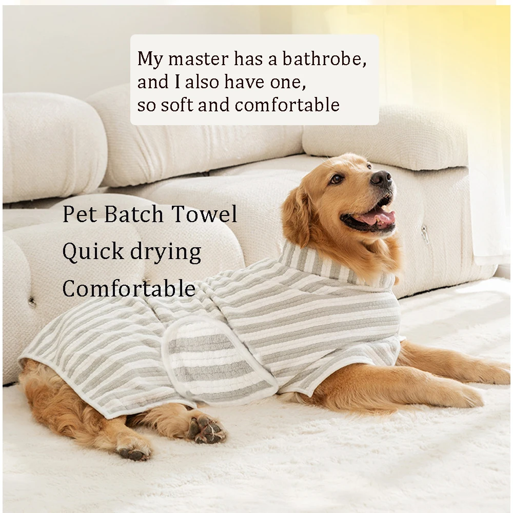 Comfortable Soft Pet Bath Towel Dog Bathrobe Absorbent Pet Quick Drying For Large Small Dogs