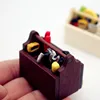 1Set Dollhouse Furniture Miniature Mini Toolbox Handmade Tools Model For Dolls House Decor Accessories Props Kids Pretend Toys 2