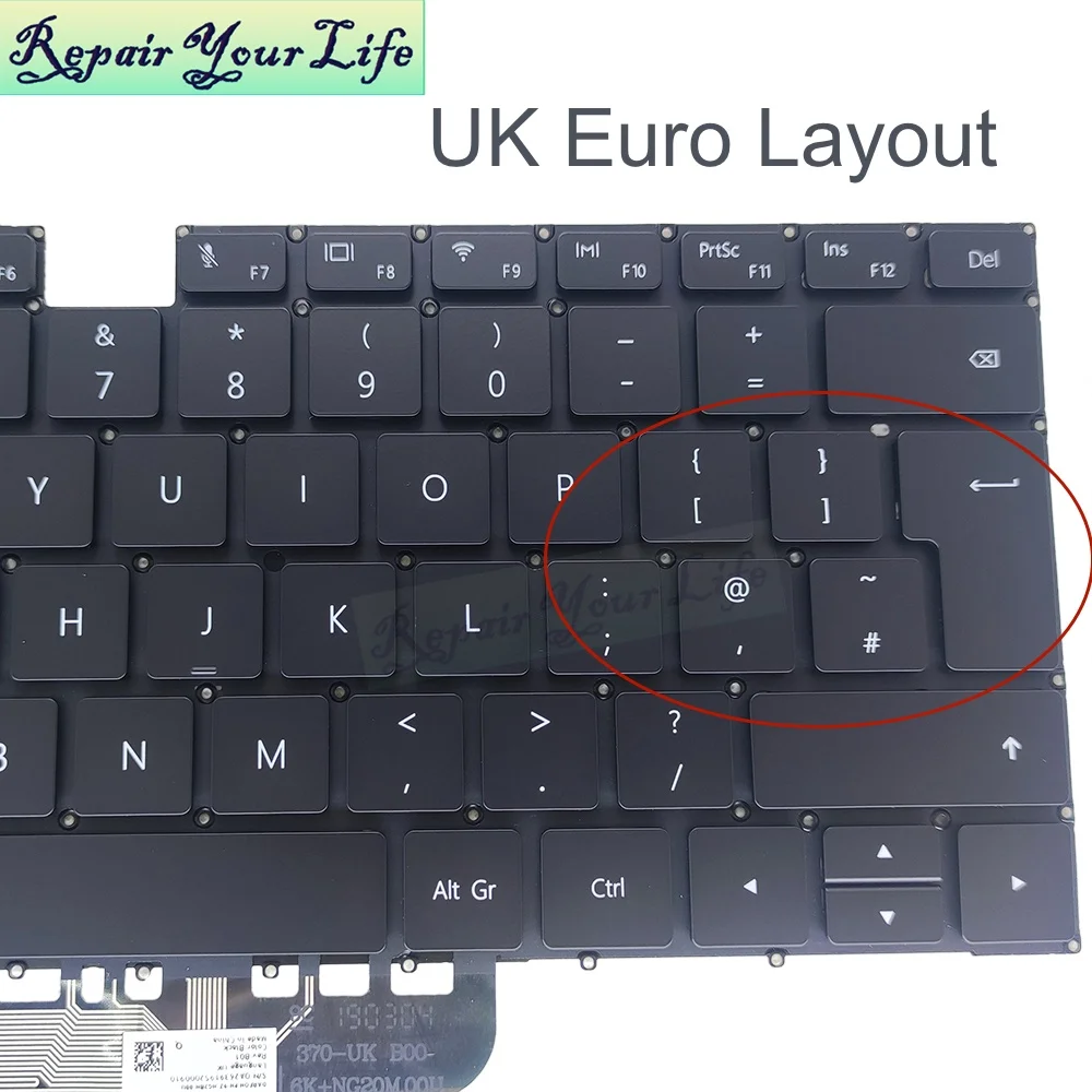 Teclado Retroiluminado para Huawei Matebook Espanhol Reino Unido Brasil Teclados D15 Bohk Wax9x Wap9r Bode-wfh9 Wdh9 Wfe9al Wfe9 2023 - Imagem 6