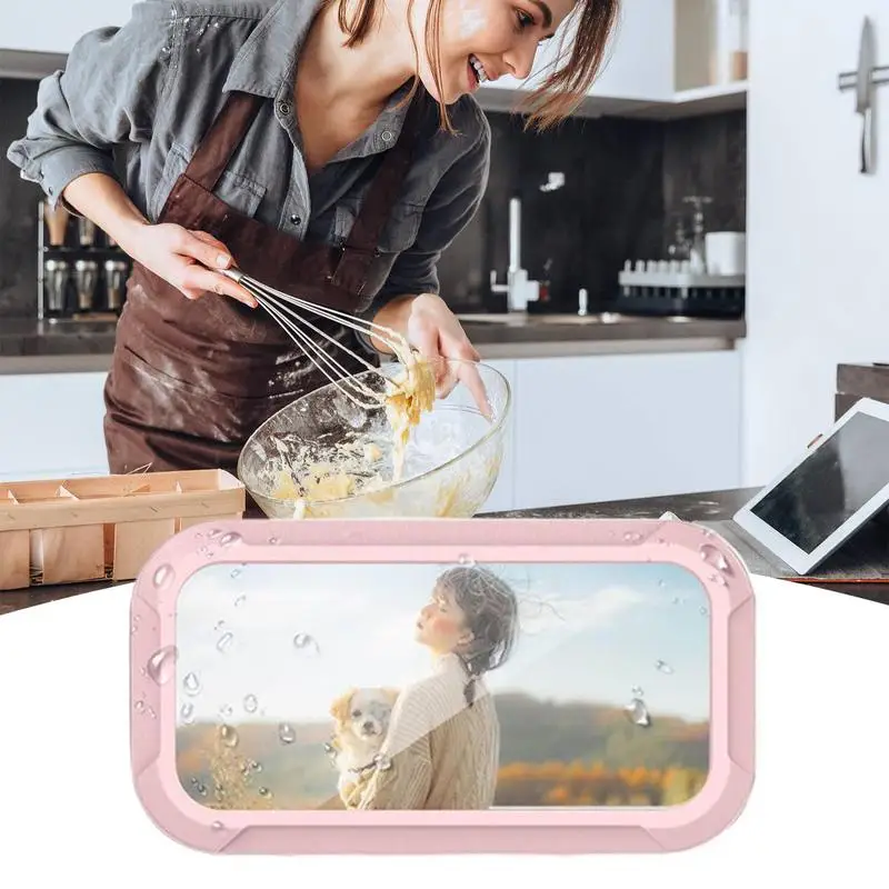 Shower Phone Holder Rotating Wall Phone Holder Mount Angle Adjustable Waterproof Cellphone Stand For Bathroom Mirror Kitchen