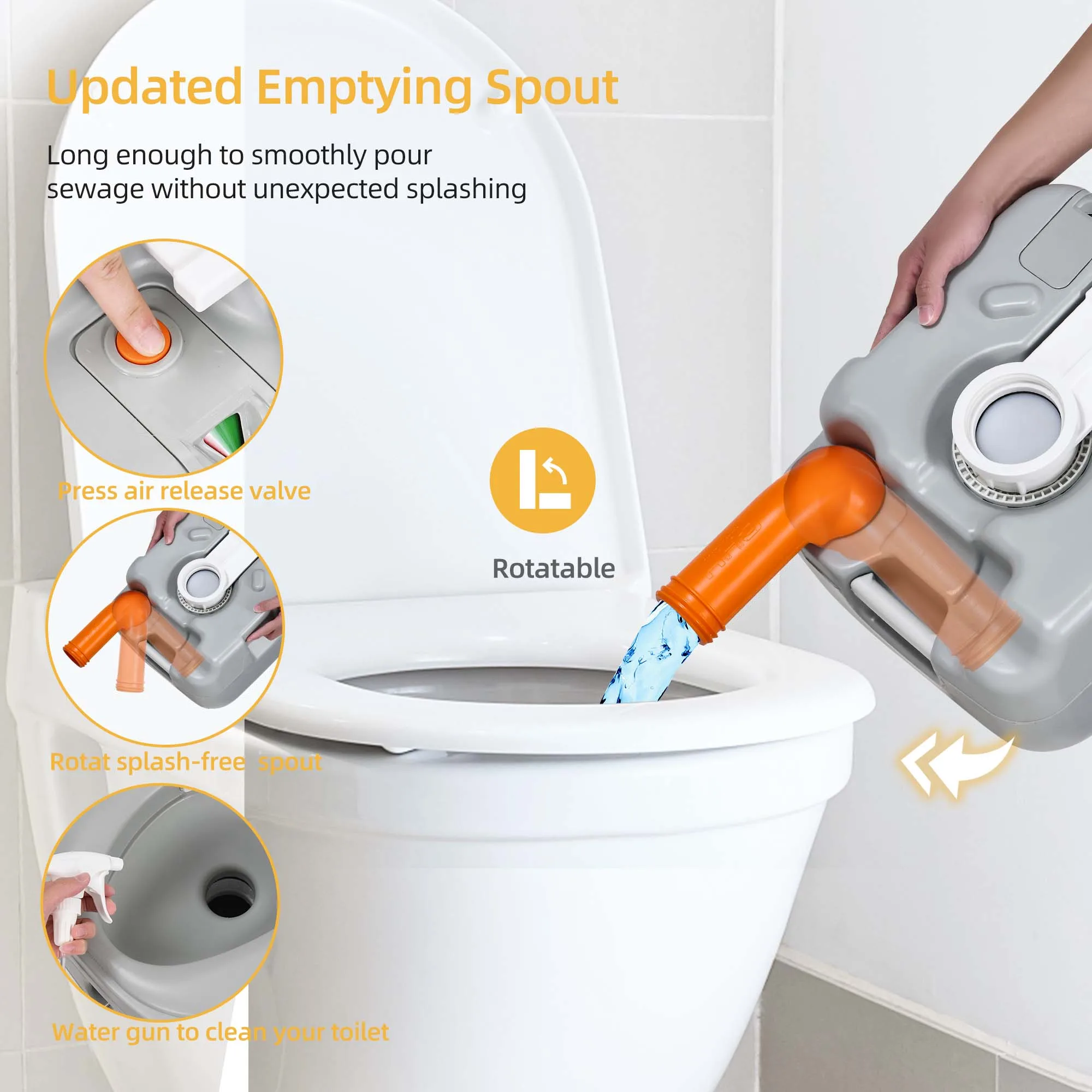 Portable Toilet Outdoor Camping Travel Mobile Flush Porta Commode Potty