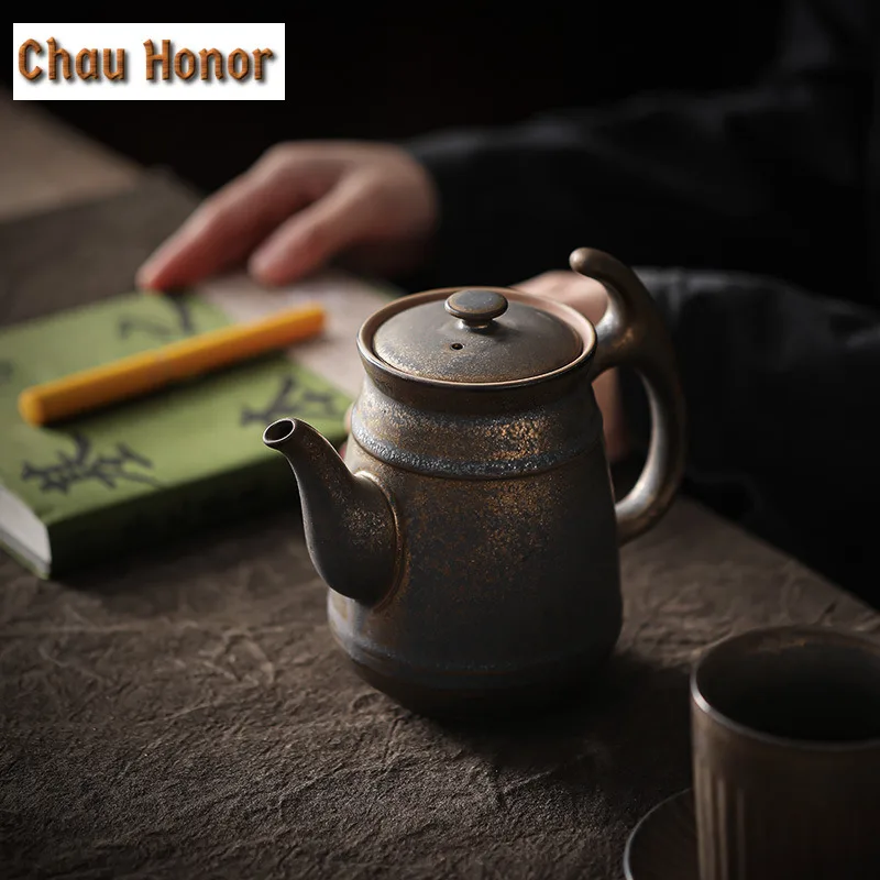 660ml Japanese Style Heat-resistant Large Capacity Ceramic Tea Pots Handmade Hand Grasp Pot Cold Water Kettle Kung Fu Teaset