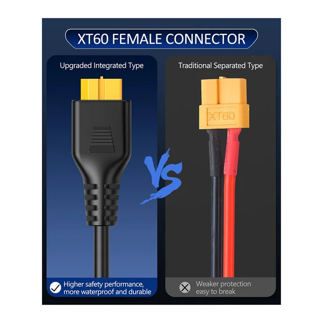 4-In-1 Solar Panel Connector Extension Cable Splitter for Anderson Connector DC Adapter Power Plug XT60 Female Conn 4