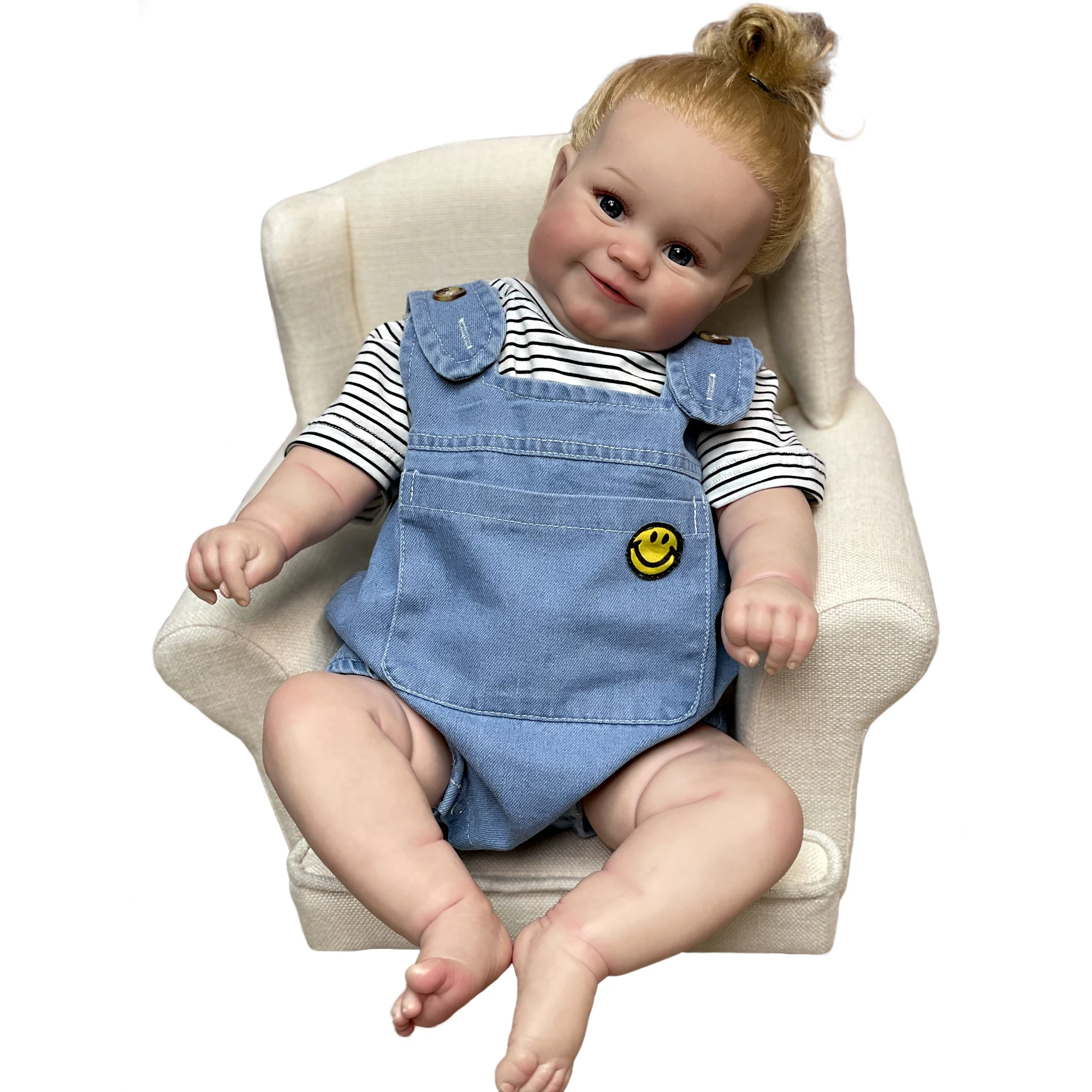 60CM Bebe Reborn Dolls Maddie Handmade Painted Newborn Baby Doll With