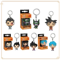 FUNKO POP Anime Dragon Ball Keychain Classic Doll Son Goku Vegeta Cell Collection Backpack Pendant Funny Creative Toy Keychain 1